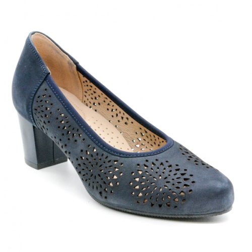 Pantofi eleganti dama, beatrixx, piele naturala perforata, culoare albastru, cod af-469