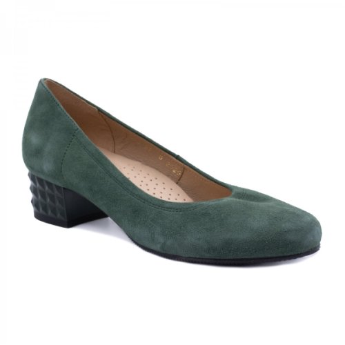 Pantofi eleganti dama, beatrixx, piele naturala velour, culoare verde, cod af-503