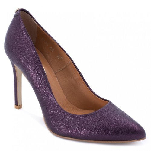 Pantofi eleganti stiletto dama, beatrixx, piele naturala, culoare mov, cod 2784