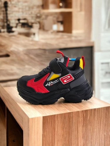Pantofi sport copii negru/roșu