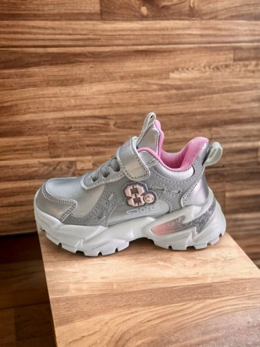 Pantofi sport fetițe gri/roz
