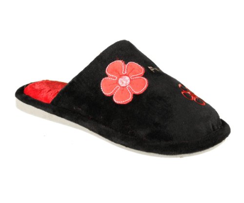 Papuci de casa negru fashion pentru dama - cod 557n