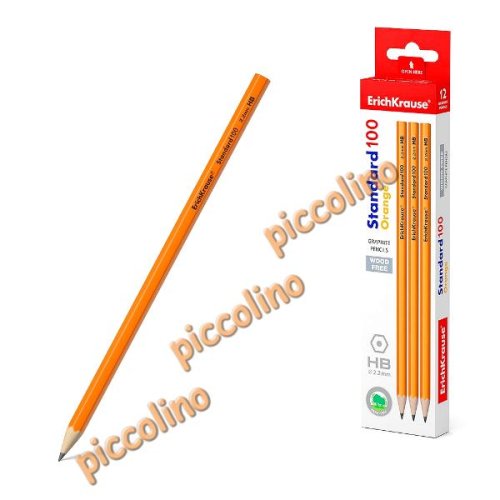 Plastic graphite hexagonal pencil erichkrause174 standard 100 orange hb box 12 pcs