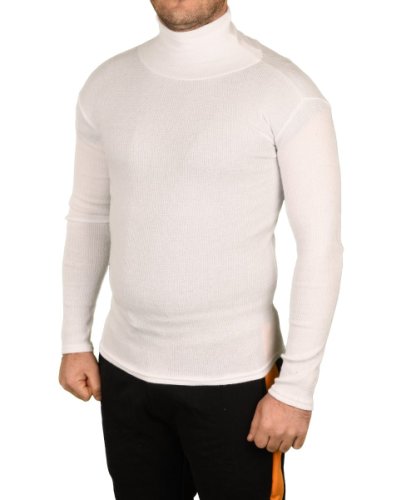 Pulover alb cu guler pentru barbati - cod 40798