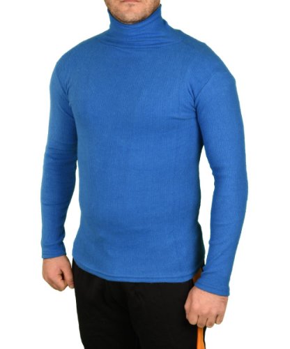 Pulover albastru cu guler pentru barbati - cod 40795