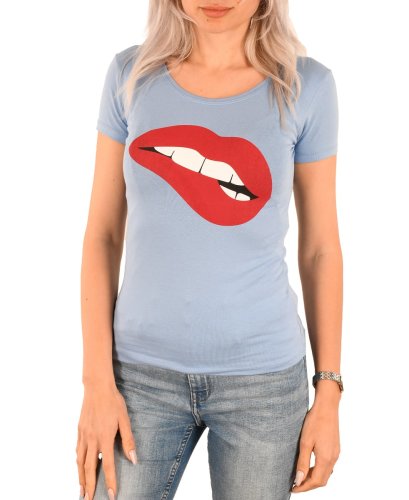 Tricou dama bleu red lips-cod 45903