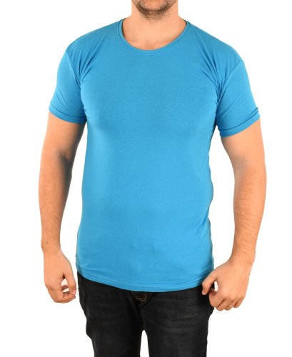 Tricou simplu bleu pentru barbat - cod 45846