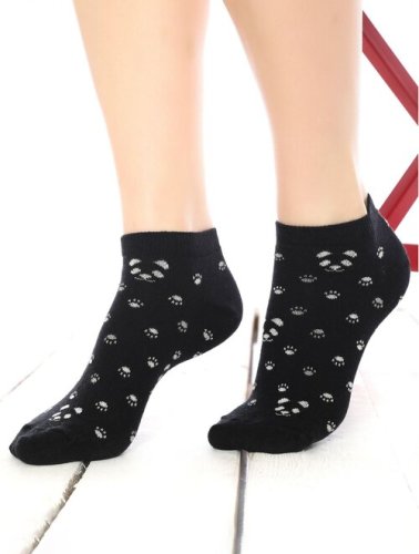 Sosete scurte negre cu labute de ursulet socks concept sc-1724-1