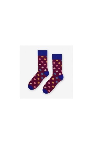 Sosete barbati - sosete colorate - sosete lungi - fabricate din bumbac, cu model cu buline colorate - happy socks - more s051-088 balls