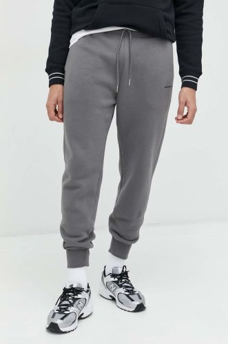 Abercrombie & fitch pantaloni de trening barbati, culoarea gri, neted