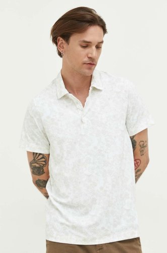 Abercrombie & fitch tricou polo barbati, culoarea alb, modelator