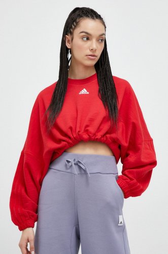 Adidas bluza femei, culoarea rosu, cu imprimeu
