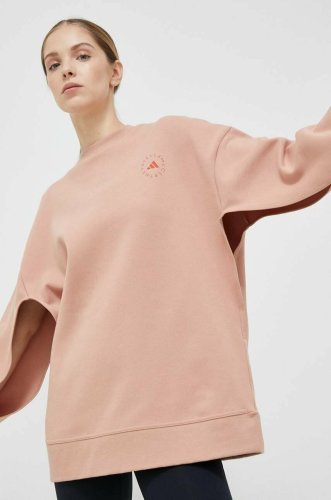 Adidas by stella mccartney bluză trening culoarea portocaliu, neted