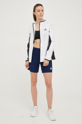 Adidas jachetă de alergare culoarea alb, de tranzitie