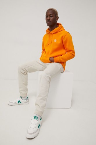 Adidas originals bluza barbati, culoarea portocaliu, neted