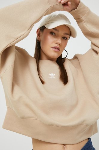 Adidas originals bluză femei, culoarea bej, neted hj7868-magbei