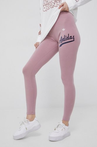 Adidas originals colanti femei, culoarea roz, cu imprimeu