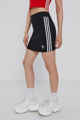 Adidas originals fustă culoarea negru, mini, model drept