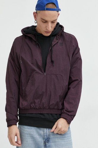 Adidas originals geaca barbati, culoarea violet, de tranzitie, oversize