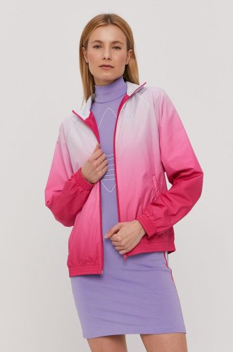 Adidas originals geacă femei, culoarea roz, de tranzitie