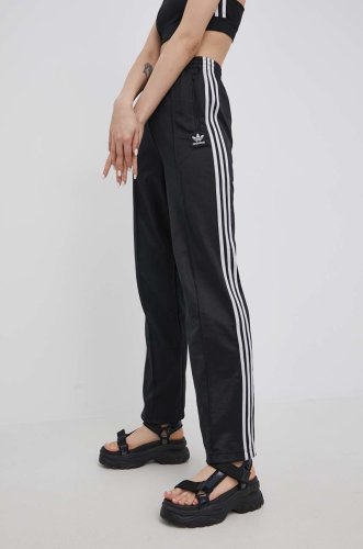 Adidas originals pantaloni adicolor femei, culoarea negru,