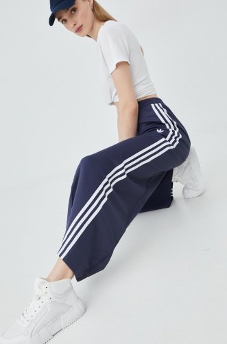 Adidas originals pantaloni de trening adicolor hc4549 femei, culoarea albastru marin, cu imprimeu