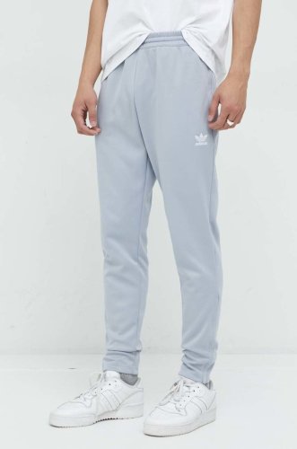 Adidas originals pantaloni de trening barbati, culoarea gri, neted