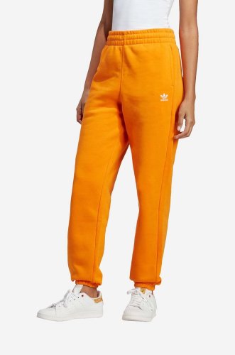 Adidas originals pantaloni de trening din bumbac culoarea portocaliu, neted ik7689-pomarancz