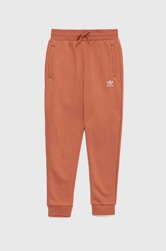 Adidas originals pantaloni de trening pentru copii culoarea portocaliu, neted
