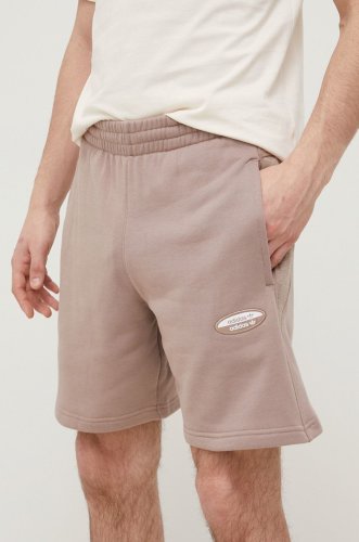 Adidas originals pantaloni scurti din bumbac barbati, culoarea bej