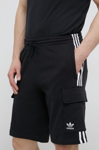 Adidas originals pantaloni scurți din bumbac bărbați, culoarea negru
