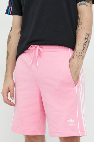 Adidas originals pantaloni scurti din bumbac barbati, culoarea roz