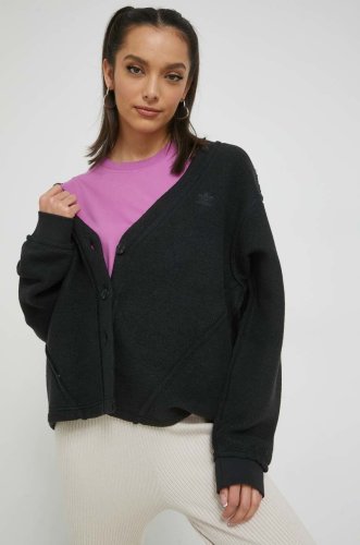 Adidas originals pulover femei, culoarea negru, călduros