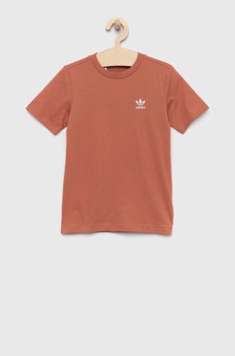 Adidas originals tricou de bumbac pentru copii culoarea portocaliu, neted