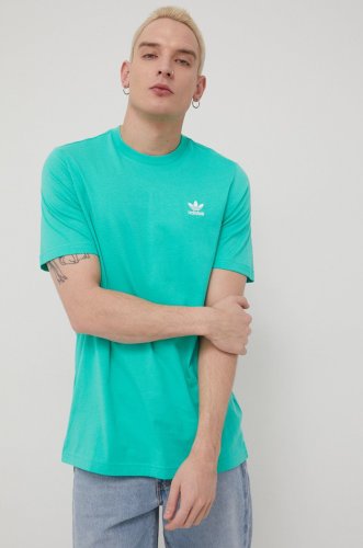 Adidas originals tricou din bumbac adicolor culoarea turcoaz, neted