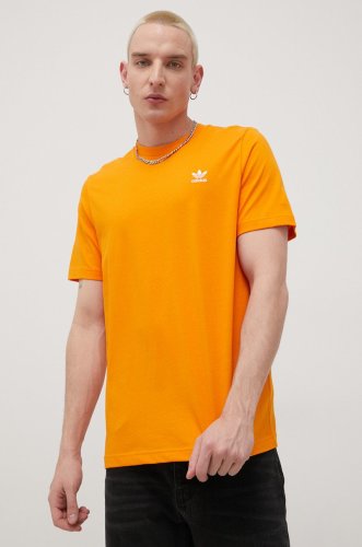 Adidas originals tricou din bumbac culoarea portocaliu, neted