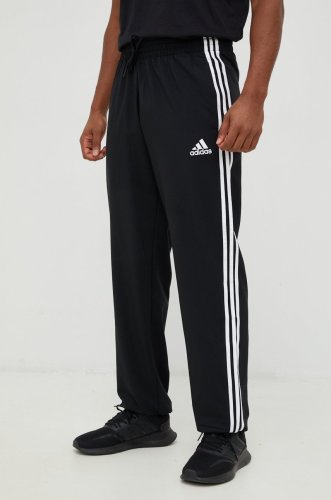 Adidas pantaloni de antrenament barbati, culoarea negru, neted