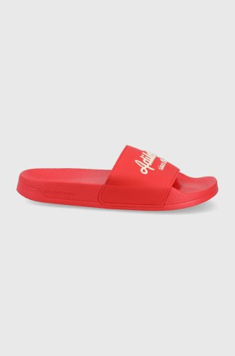 Adidas papuci adilette femei, culoarea rosu