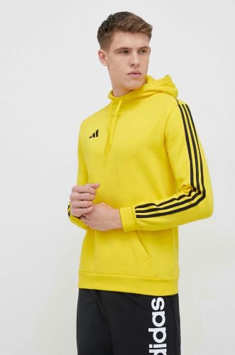 Adidas performance bluză trening tiro 23 culoarea galben, cu glugă, cu imprimeu