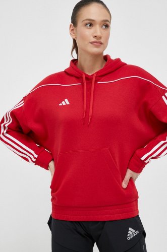 Adidas performance bluză trening tiro 23 league culoarea rosu, cu glugă, cu imprimeu