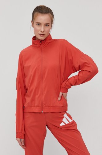 Adidas performance geacă femei, culoarea portocaliu, de tranzitie