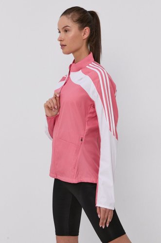 Adidas performance geacă femei, culoarea roz, de tranzitie
