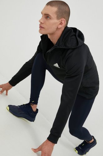 Adidas performance hanorac de antrenament culoarea negru, neted