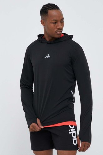 Adidas performance hanorac de jogging x-city culoarea negru, cu glugă, neted