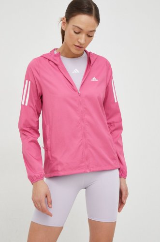 Adidas performance jachetă de alergare culoarea roz, de tranzitie