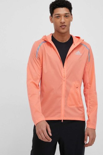Adidas performance jachetă de alergare marathon culoarea portocaliu, de tranzitie
