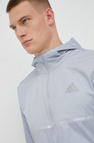 Adidas performance jachetă de alergare own the run culoarea gri, de tranzitie