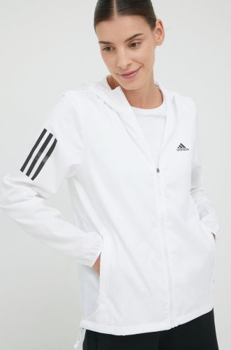 Adidas performance jachetă de alergare own the run hb9369 culoarea alb, de tranzitie