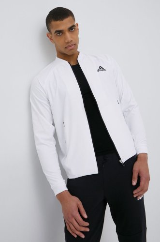 Adidas performance jacheta de antrenament he0410 culoarea alb, de tranzitie