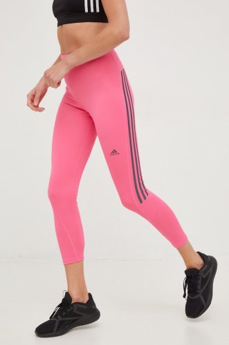 Adidas performance leggins de alergare run icons femei, culoarea roz, cu imprimeu